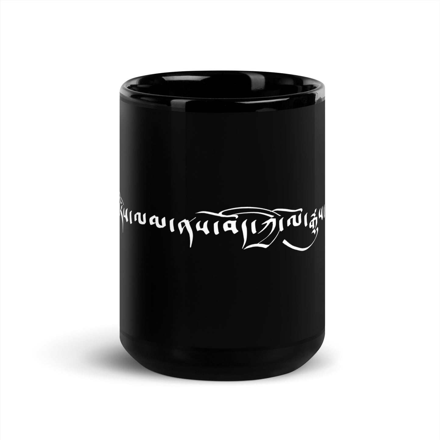 Animated History of Tibet glossy black mug