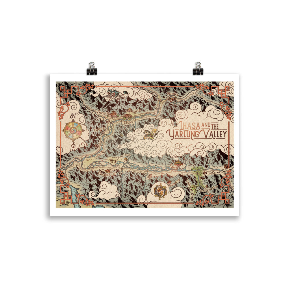 Lhasa and the Yarlung Valley Illustrated Map (English)