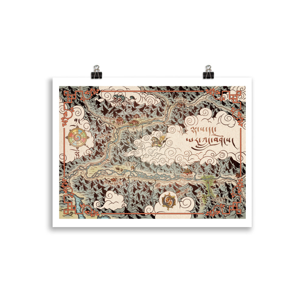 Lhasa and the Yarlung Valley Illustrated Map (Tibetan)