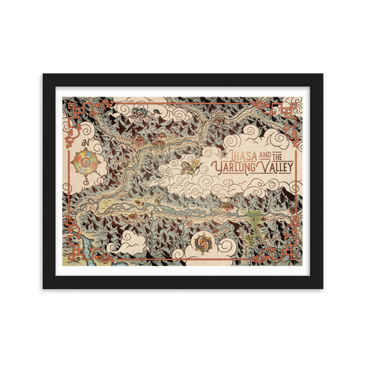Lhasa and the Yarlung Valley Illustrated Map (English, Framed)
